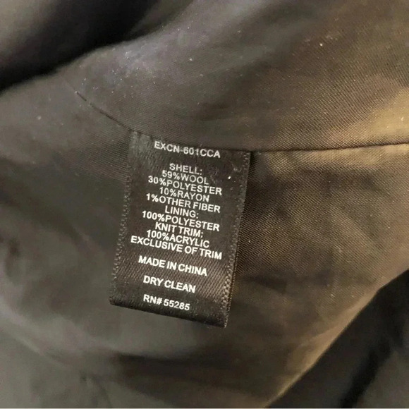 Express Women’s‎ Wool Blend Long Coat Size M Hooded Full Zipped Pockets - Picture 9 of 9